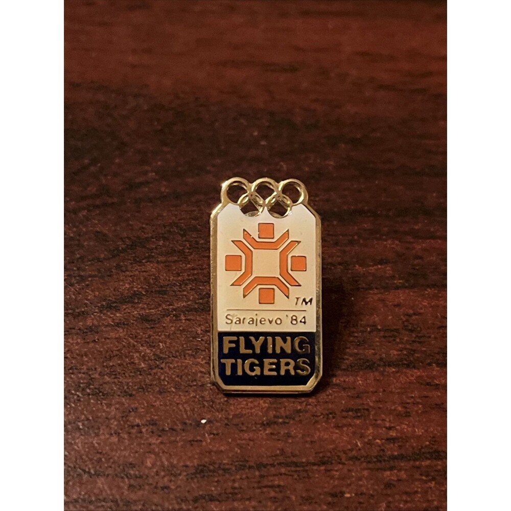 1984 Sarajevo Winter Olympics Flying‎ Tigers Lapel Hat Pin
